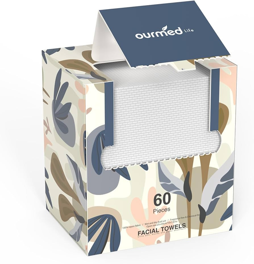 Ourmed Life Disposable Face Towel | Lint-Free Biodegradable Clean Towels | Dry Makeup Remover Wip... | Amazon (US)