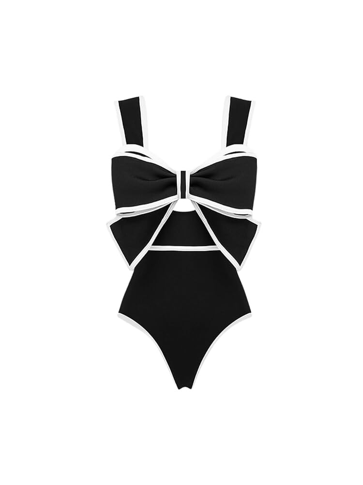 FLAXMAKER Bow-tie Decor Women's One Piece Swimsuit Bathing Suit | Amazon (UK)