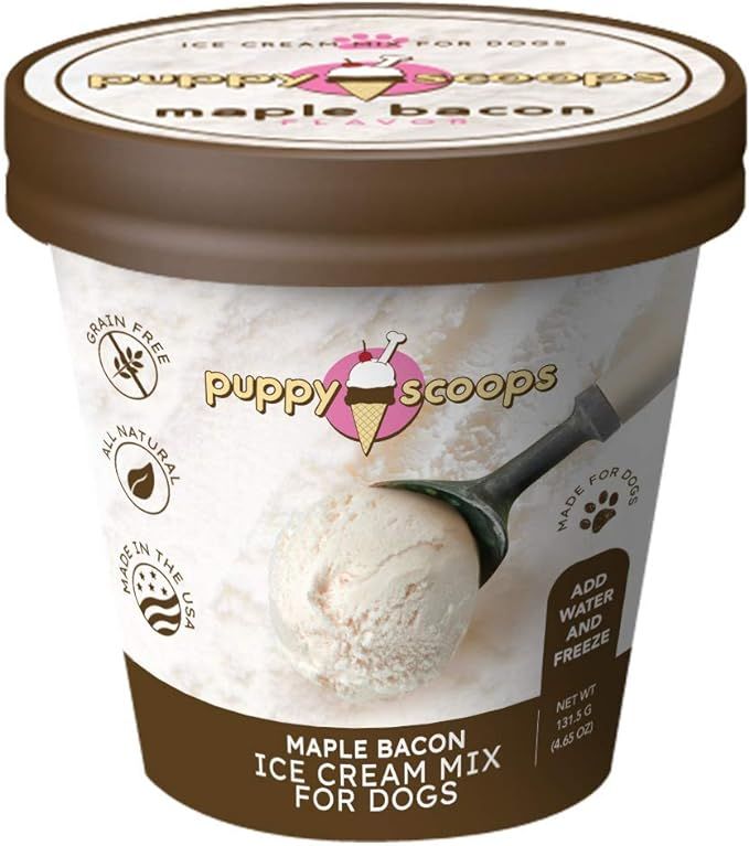 Puppy Scoops Ice Cream Mix for Dogs: Maple Bacon - Add Water and Freeze at Home! | Amazon (US)