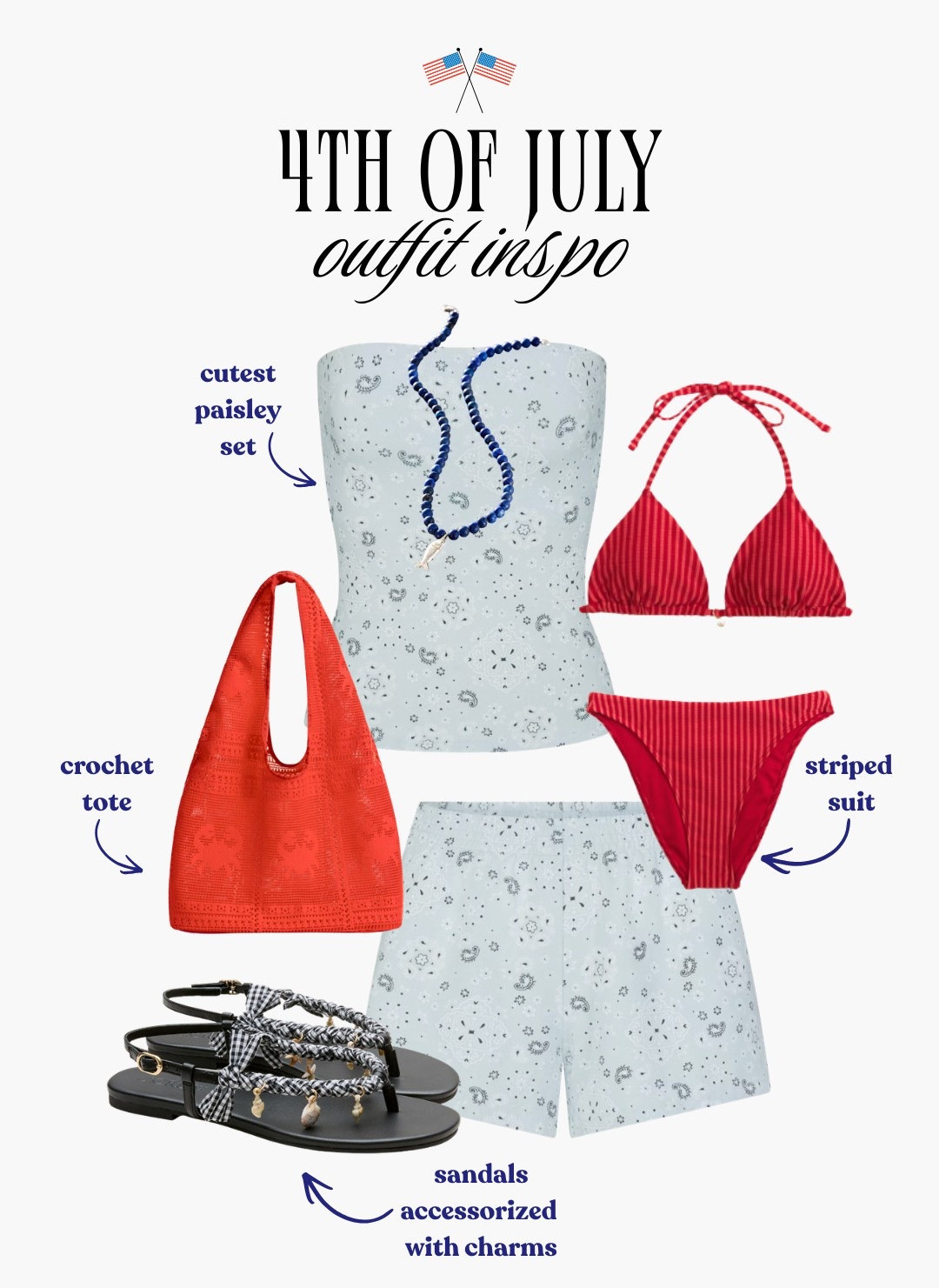 [6/30/26] 4th of July outfit inspo for a beach or pool day. I’m obsessed with this blue paisley set mixed with the red striped suit and fun accessories for a festive summer look that still feels cute and effortless.

#LTKootd #LTKSeasonal #LTKSwim