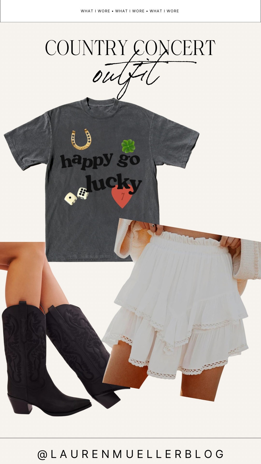 What I wore to Kelsea Ballerini concert, but perfect for any country concert or summer festival! Love this graphic tee, ruffled skirt, and the best black cowboy boots that aren’t too high or too low! 

#LTKShoeCrush #LTKSeasonal #LTKFestival
