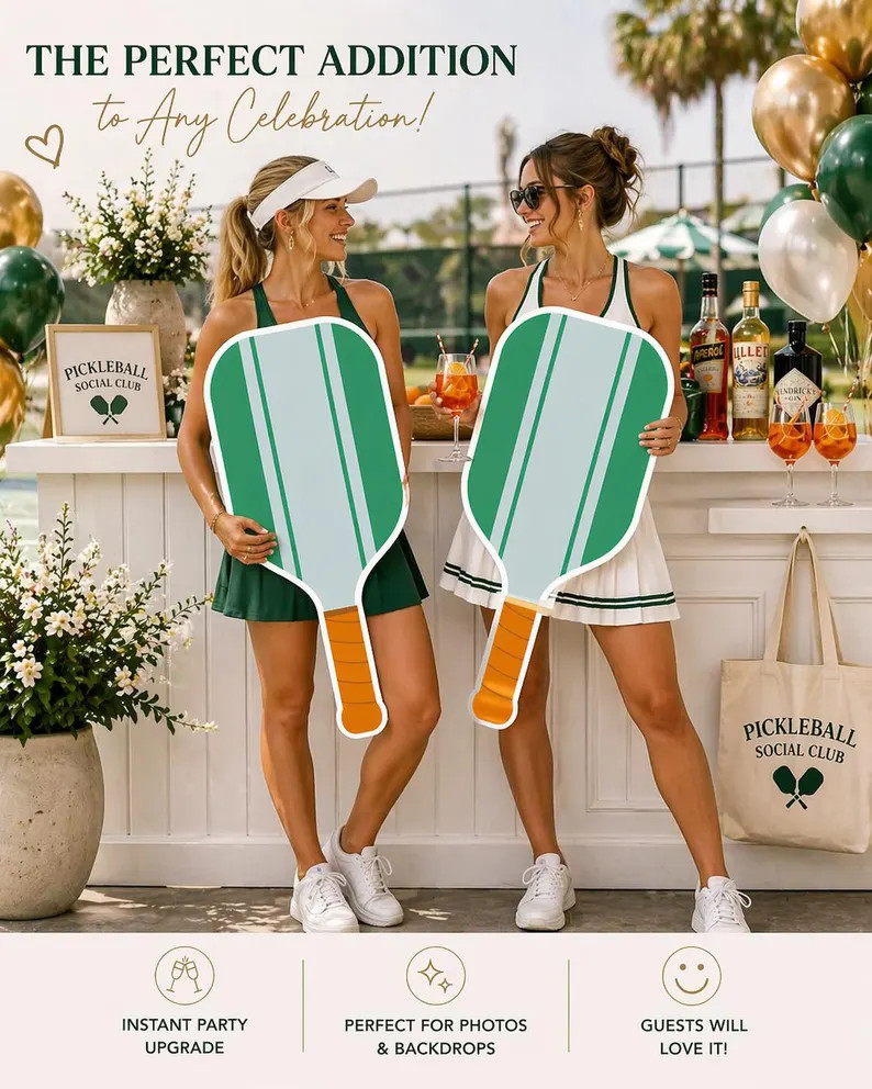 Pickleball Party Decor, 3ft Paddle Prop, Pickleball Social Club Theme, Preppy Country Club Party,... | Etsy (Global)