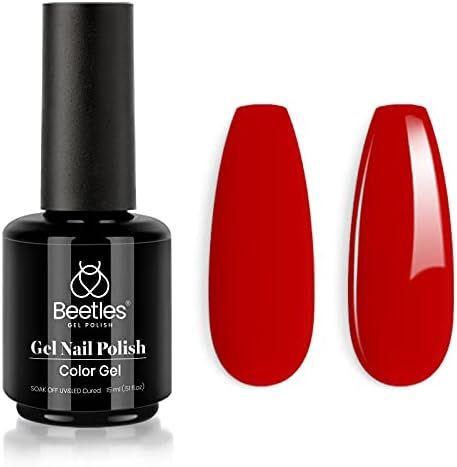Beetles Gel Nail Polish, 1 Pcs 15ml Red Color Soak Off Gel Polish Nail Art Manicure Salon DIY Gel... | Amazon (US)