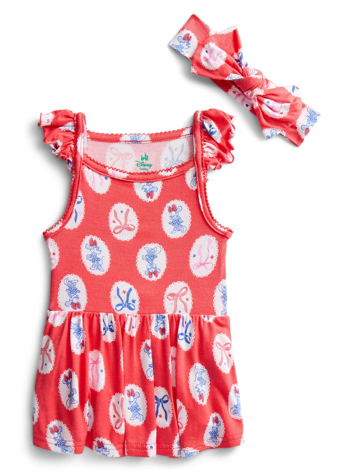 Minnie Mouse Baby Girls Cute and Comfortable Patriotic Americana Bodysuit Dress Set, 2-Piece, Siz... | Walmart (US)