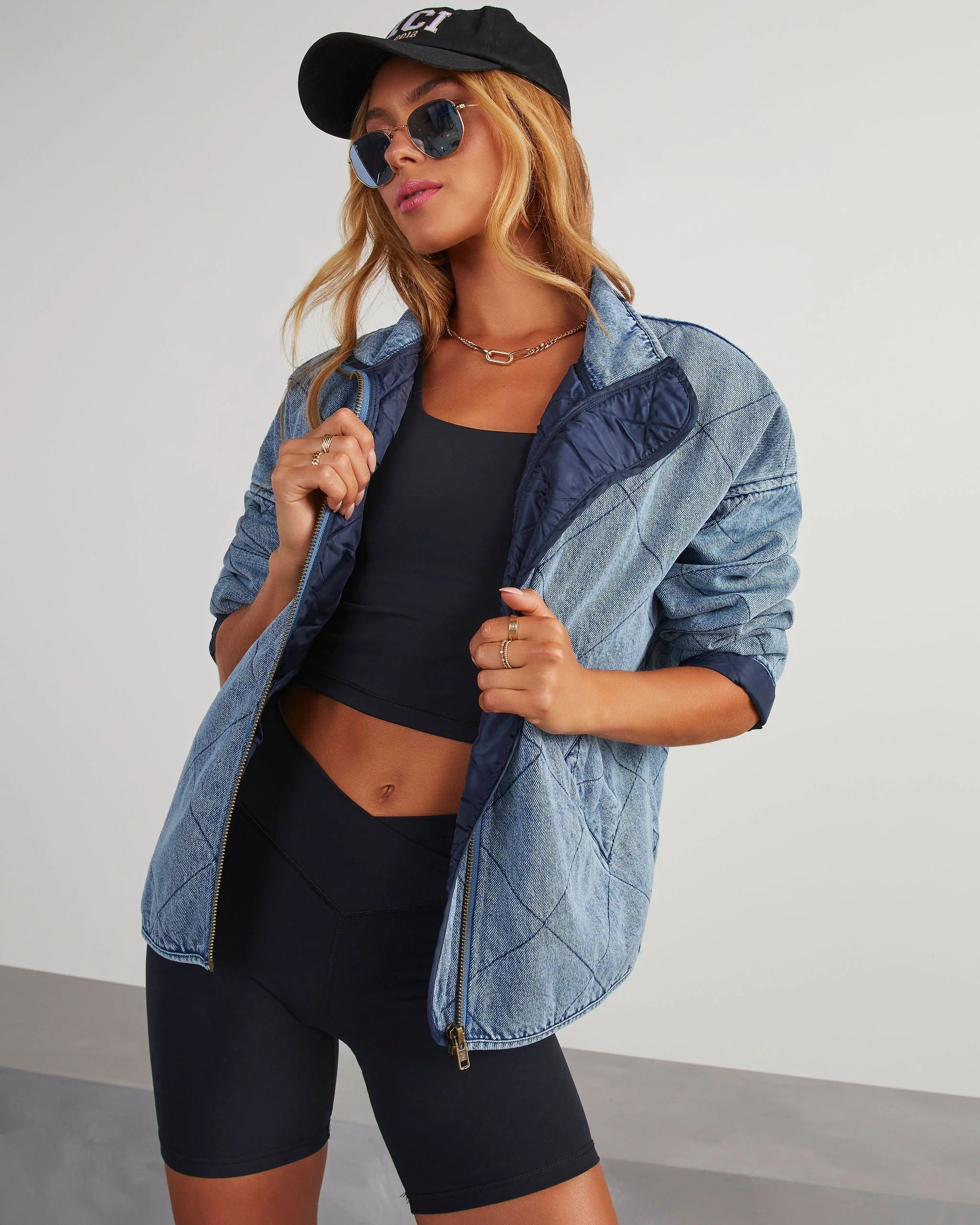 Xander Quilted Denim Jacket | VICI Collection