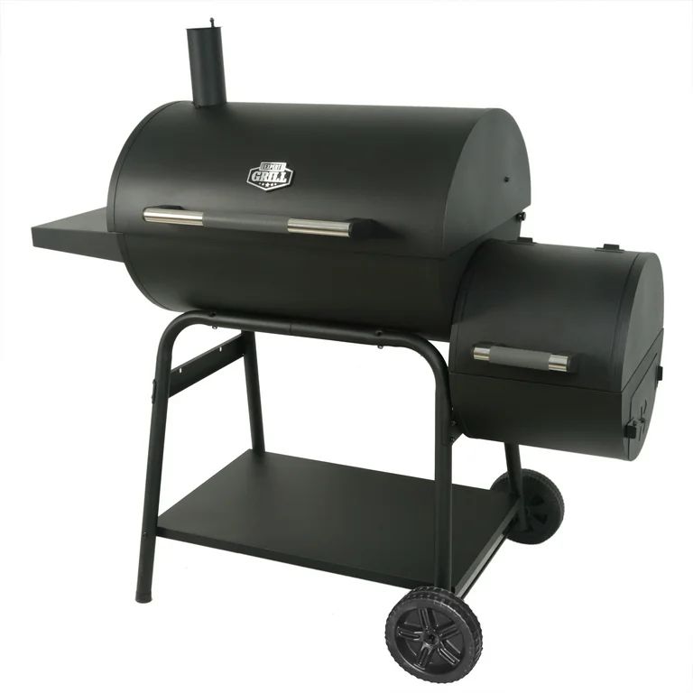 Expert Grill 28" Offset Steel Charcoal Smoker Grill with Side Firebox, Black | Walmart (US)