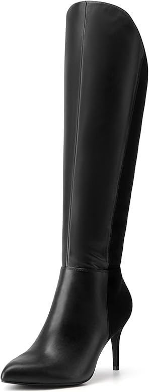 DREAM PAIRS Women's Knee High Boots, Sexy Pointed Toe Zipper High Heel Boots For Women | Amazon (US)