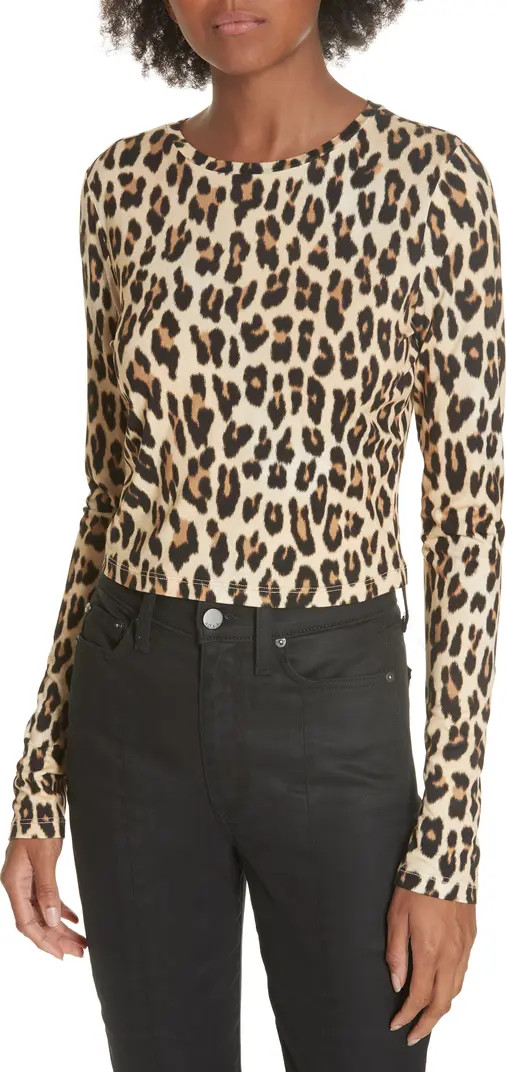 Delaina Leopard Print Crop Top | Nordstrom