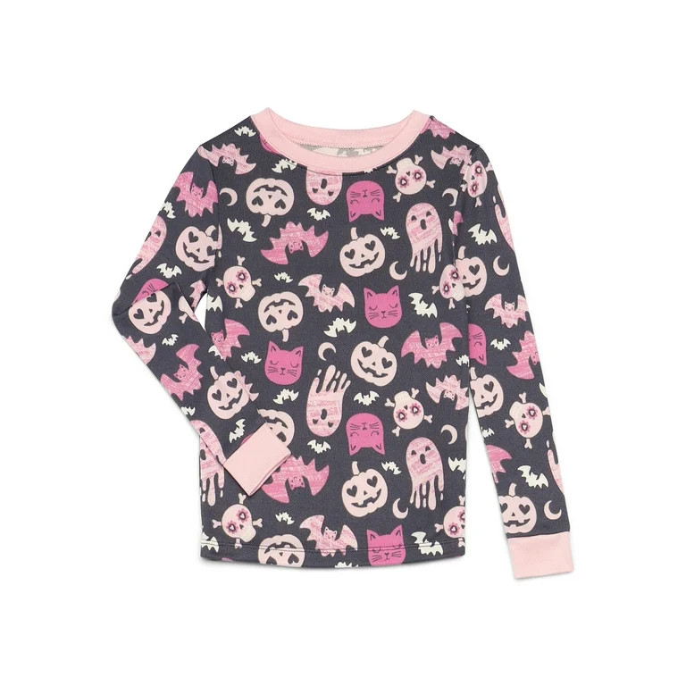 Halloween Girls Long Sleeve Top and Pants Tight Fit Sleep Set from Way to Celebrate, 2-Piece, Siz... | Walmart (US)