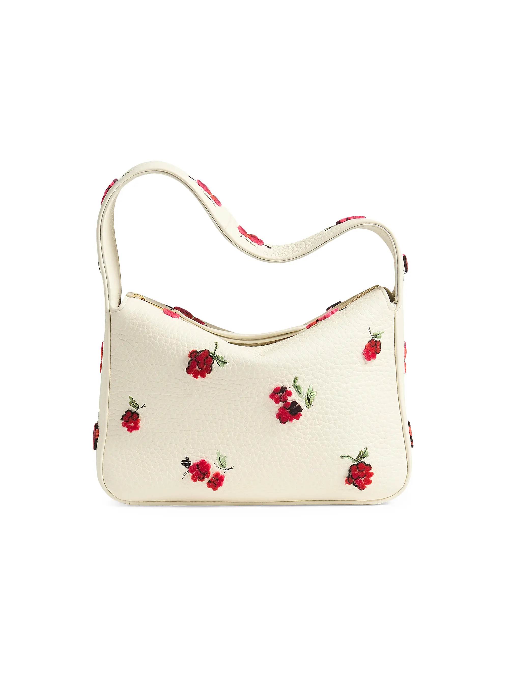 Elena Small Floral Appliqué Leather Top Handle Bag | Saks Fifth Avenue