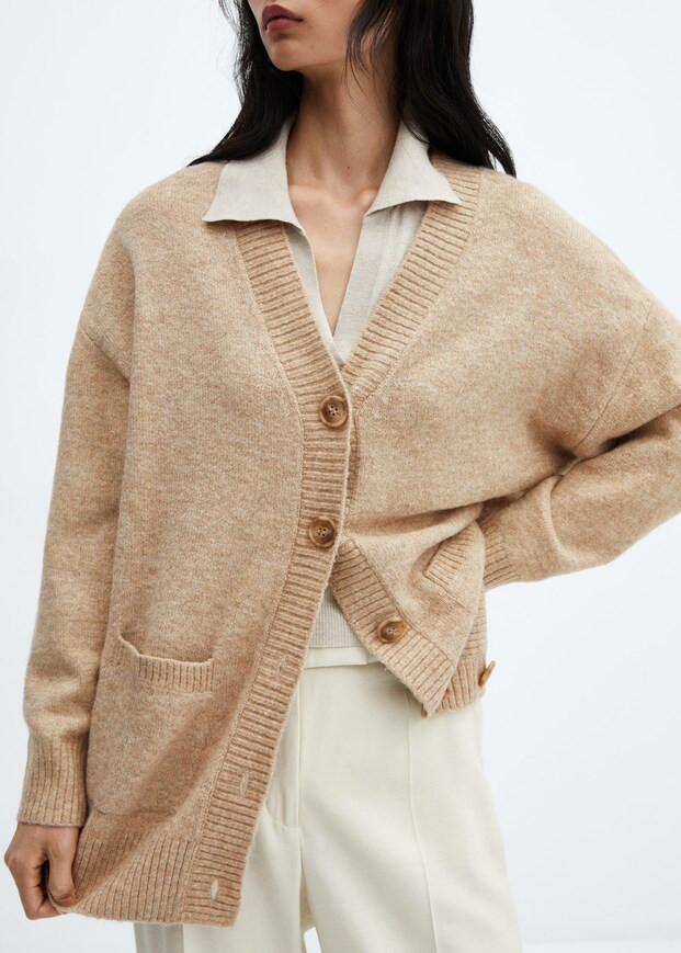 Oversized cardigan with buttons -  Women | Mango USA | MANGO (US)