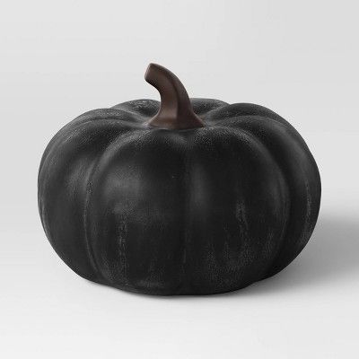 Small Ceramic Stoneware Pumpkin Black - Threshold&#8482; | Target