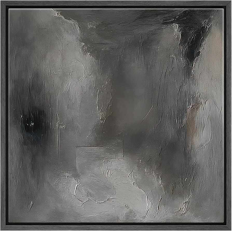 SIGNFORD Framed Canvas Print Wall Art Abstract Gray Wall Art Modern Minimalist Illustrations Rust... | Amazon (US)