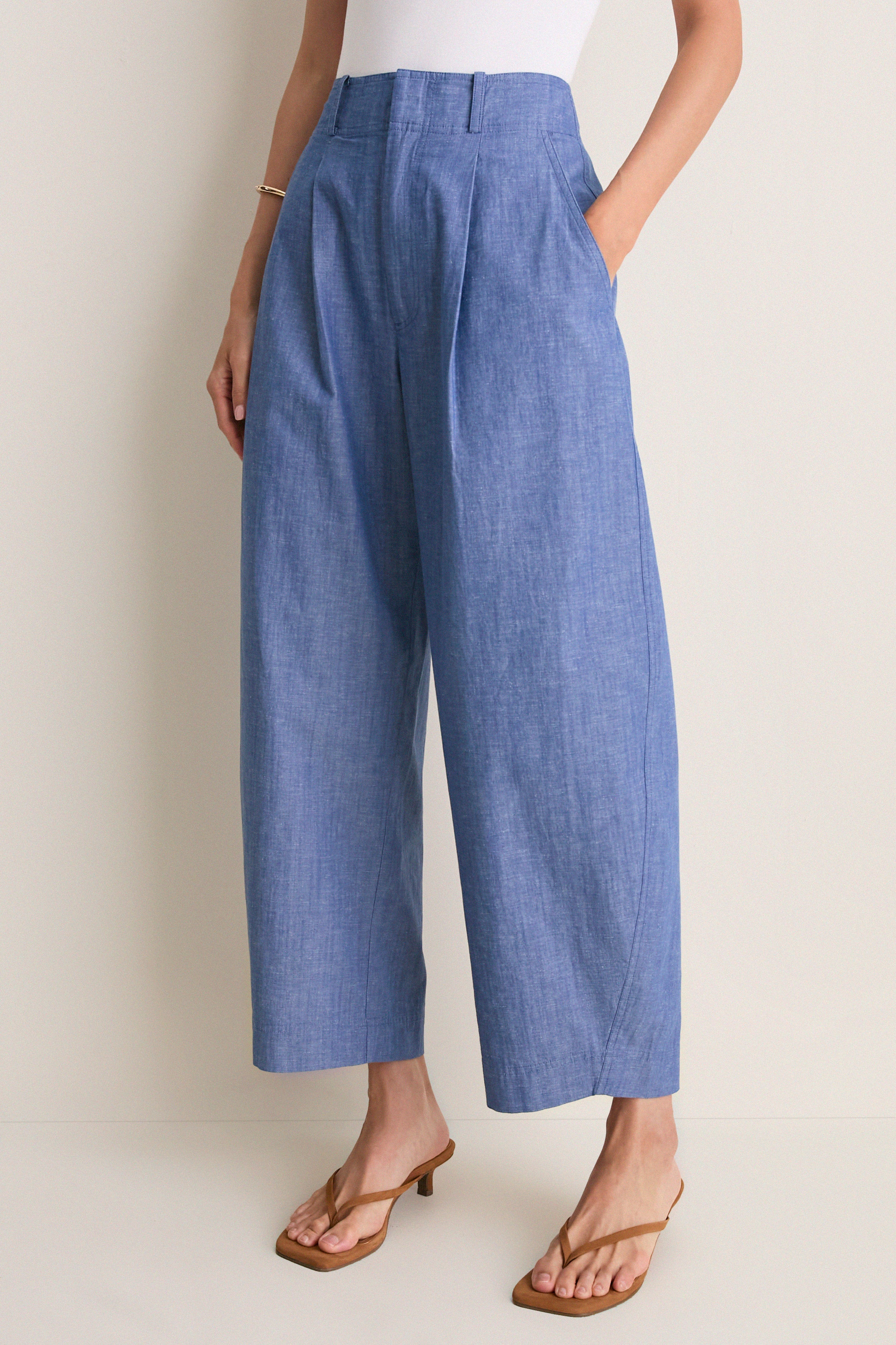 Chambray Bari Crop Trouser | Tuckernuck (US)