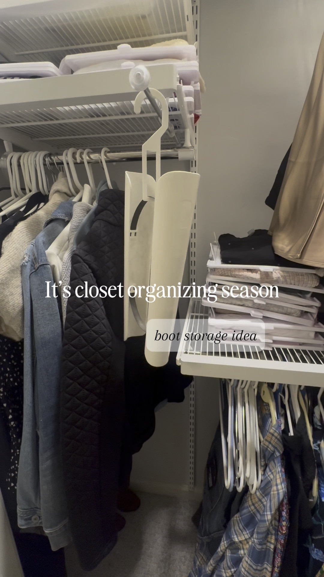 Sometimes there’s no where else to put our tall boots. These help keep them standing straight and keep their shape longer for more seasons of wear.

#closetorganization #bootseason #organizationideas #homeorganization #organizedliving #momstyle #amazonfinds #smallspaceliving 

How to organize, shoe organizing, boot storage, small closet storage, boot hangers

#LTKMidsize #LTKHome #LTKShoeCrush