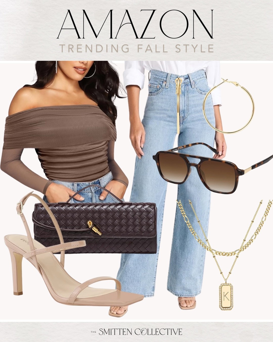 Trending Amazon fall style! Including these cute jeans, off the shoulder top, nude heels, sunglasses, necklace, clutch bag, and earrings.

Fall style, fall trends, trending fashion, date night outfit, casual style, fall outfit, ootd, fall looks, heels, outfit inspiration, amazon style, amazon outfit 

#LTKSeasonal #LTKStyleTip #LTKFindsUnder100