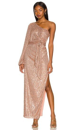 Life of The Party Gown in Rose Gold | Revolve Clothing (Global)