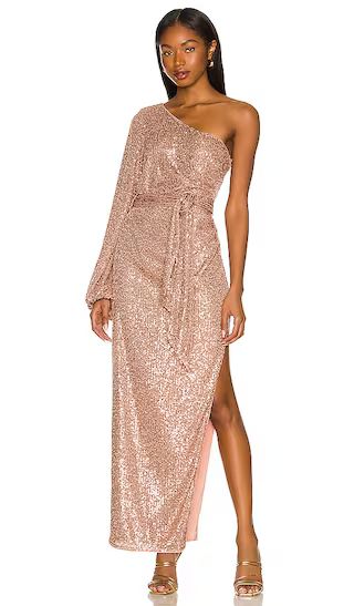 Life of The Party Gown in Rose Gold | Revolve Clothing (Global)