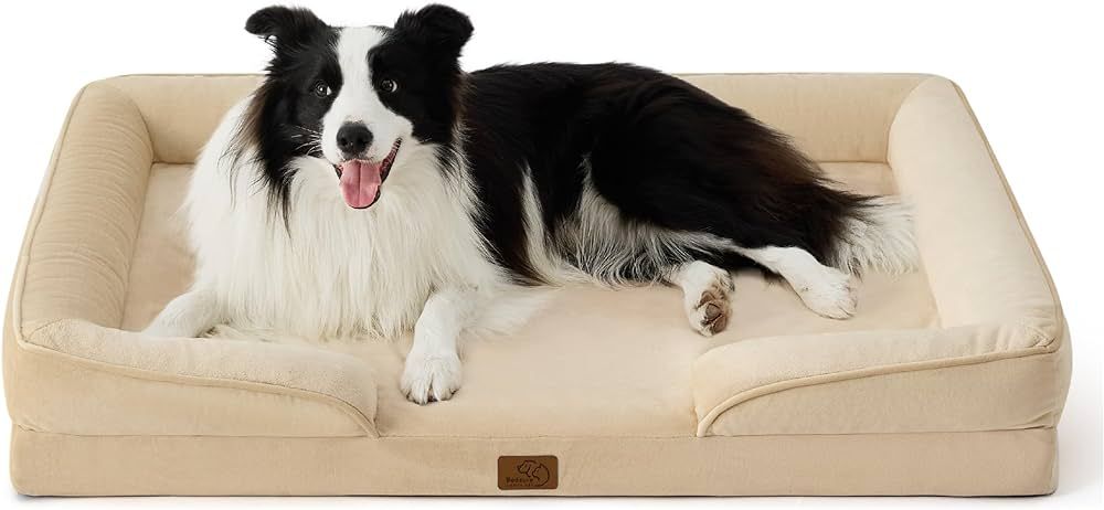 Bedsure Orthopedic Dog Bed for Large Dogs - Big Washable Dog Sofa Bed Large, Supportive Foam Pet ... | Amazon (US)
