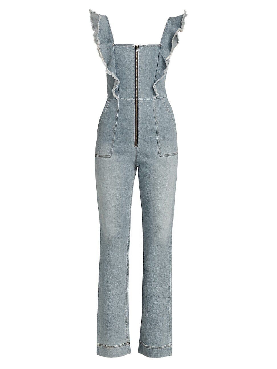 Alice + Olivia Jeans Women's Gorgeous Open-Back Denim Jumpsuit - One In A Million - Size Denim: 26 | Saks Fifth Avenue