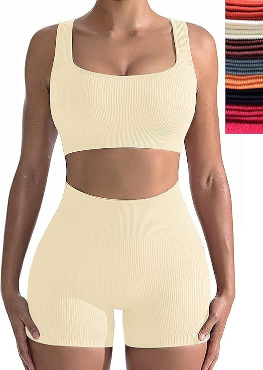 Workout Sets for Women 2 Piece, Cute YOGA Workout Set, Two Piece Workout Outfits | Amazon (US)