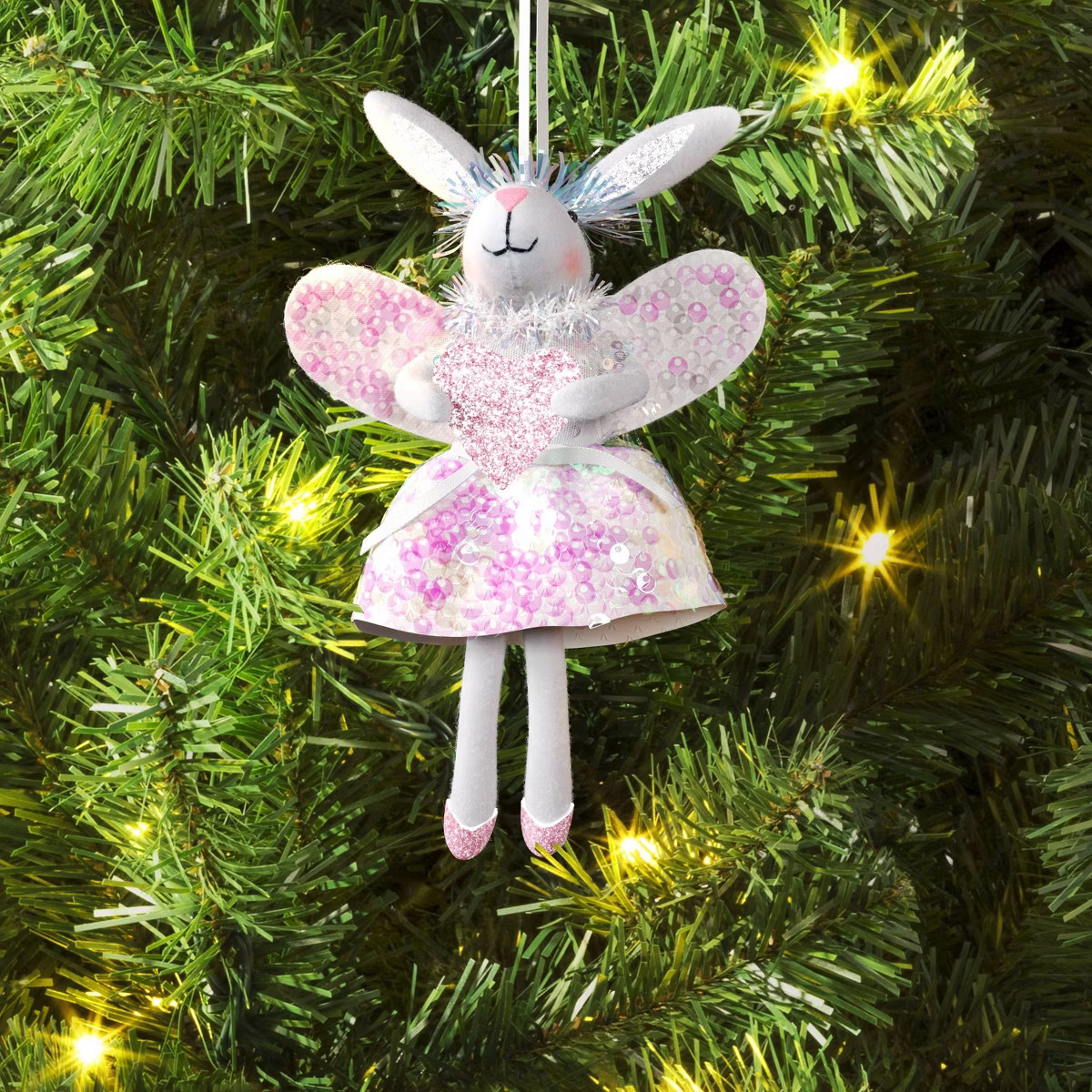 4.5" Christmas Pink Bunny with Wings Ornament - Wondershop™ | Target