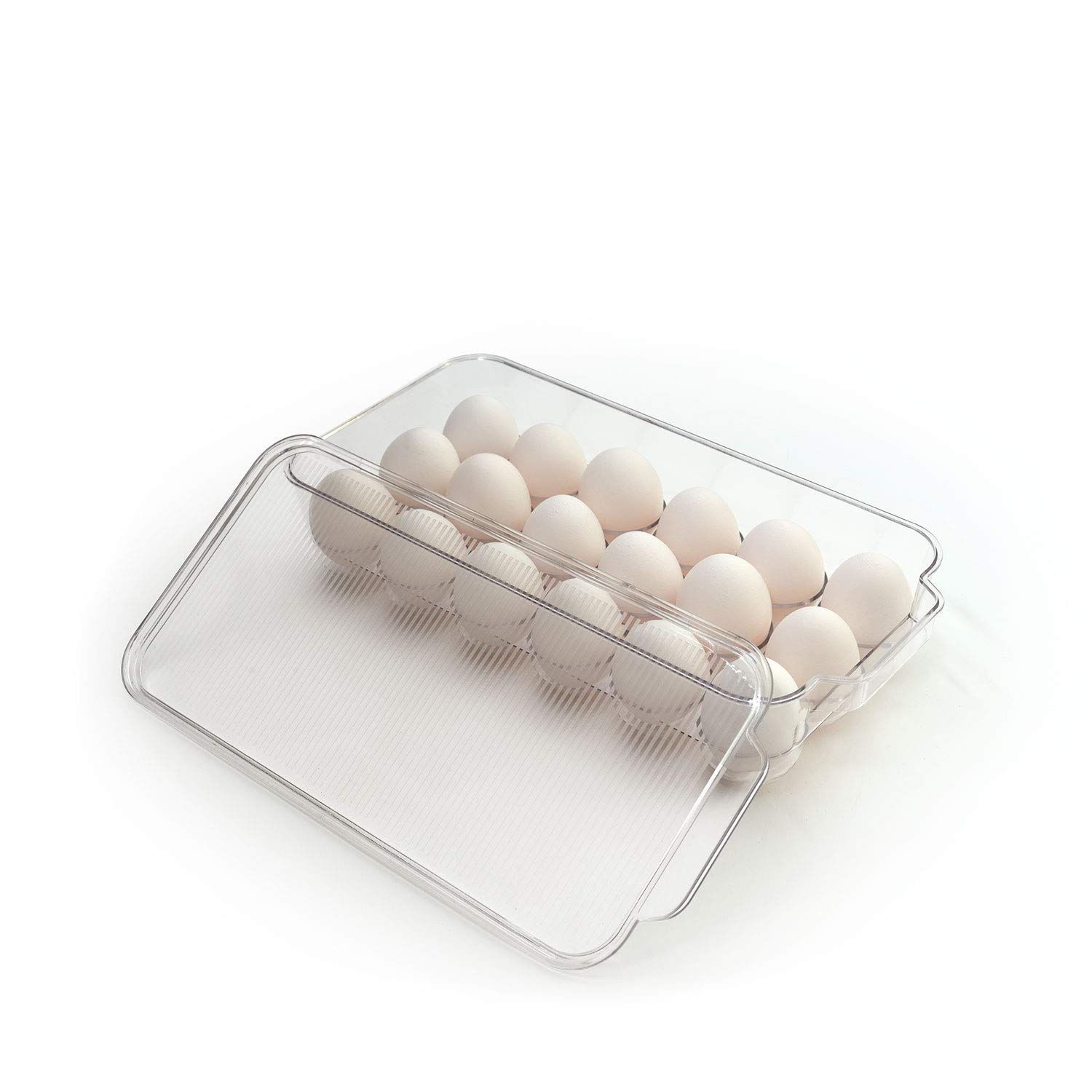 Totally Kitchen Plastic Egg Holder | BPA Free Fridge Organizer with Lid & Handles | Refrigerator ... | Amazon (US)
