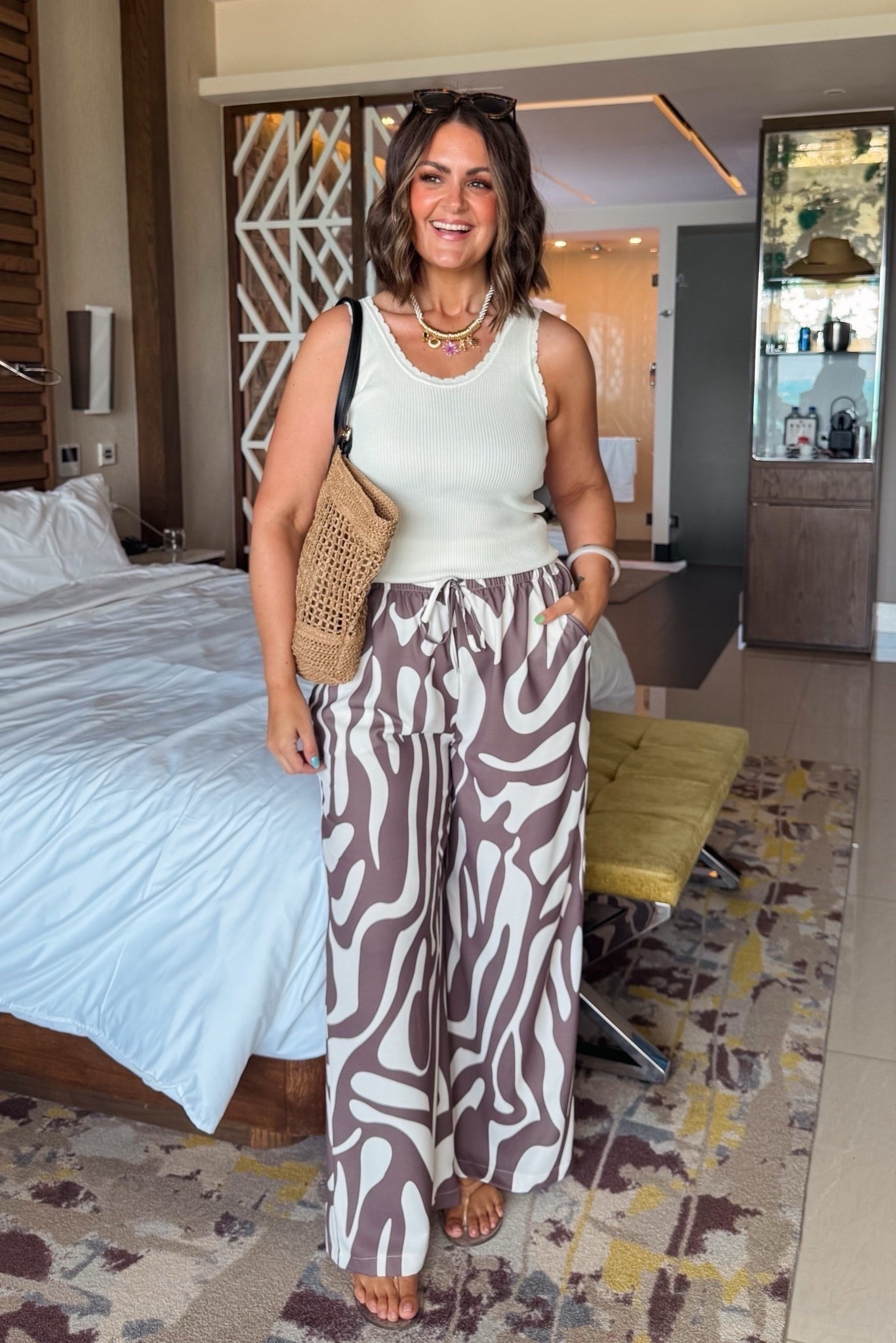 Affordable spring outfit, curvy friendly
Tank, medium 
Pants, xl
Sandals, true size 10

Size 12, midsize, resort wear, fun pants, spring outfit idea, wide leg pants, palazzo pants, Amazon finds, Amazon fashion, affordable, under $30
8I3W

#LTKootd #LTKSeasonal #LTKmomlife