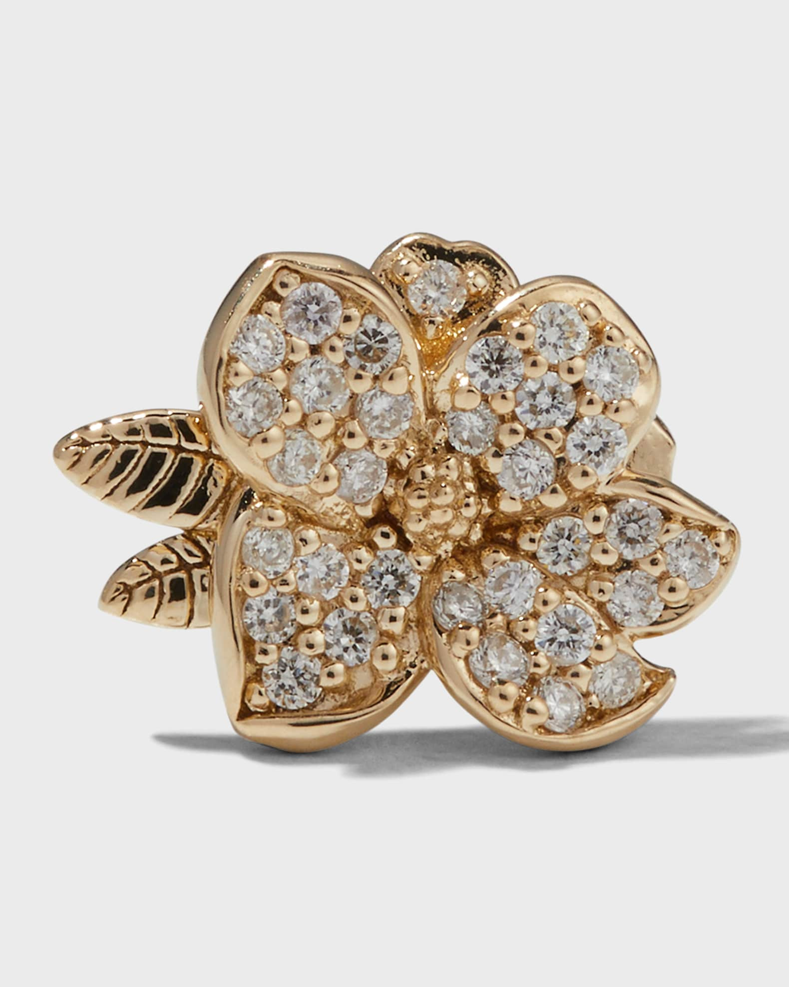 Magnolia Diamond Flower Stud Single Earring | Neiman Marcus