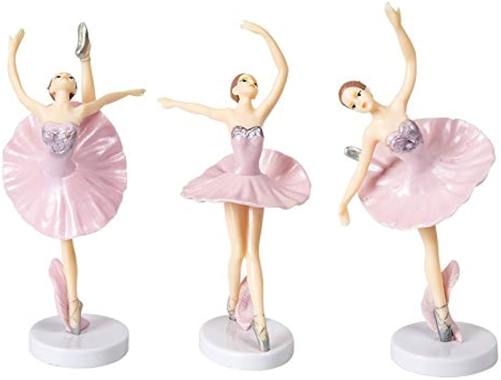 Ballerina Statues Ornament 3PCS, Girls Cake Topper Party Cake Decoration Supplies, Dancing Girl F... | Amazon (US)