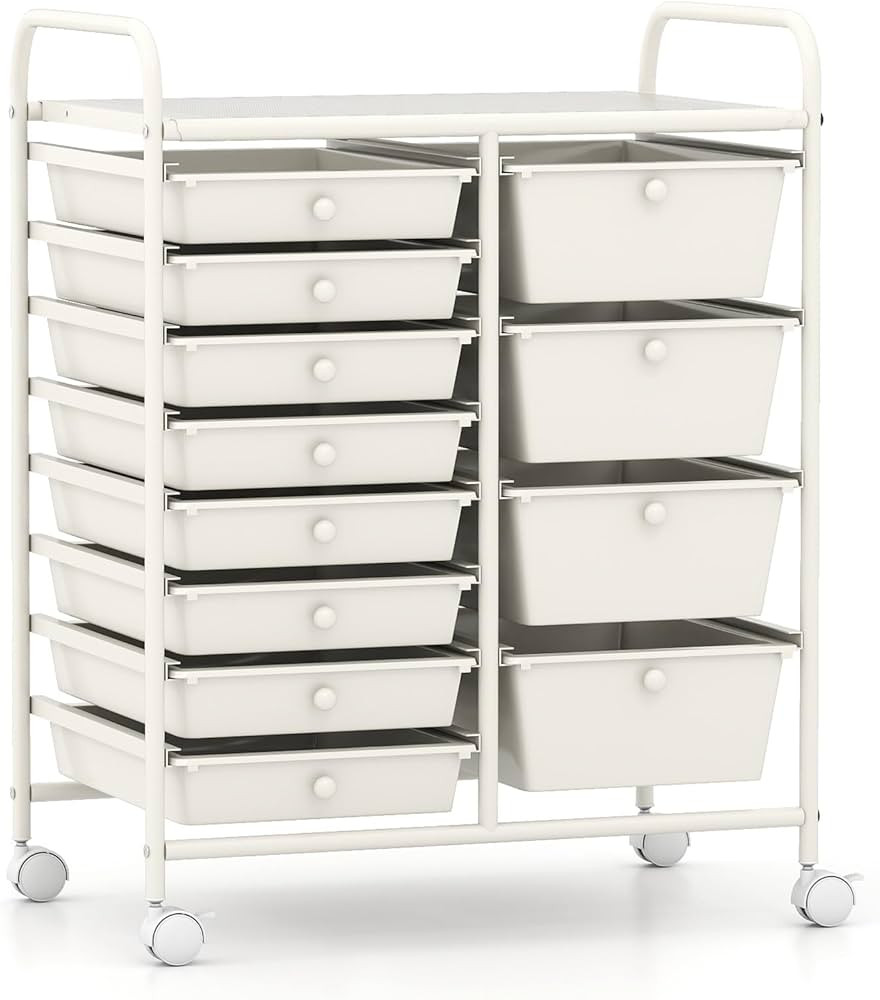 RELAX4LIFE 12-Drawer Rolling Storage Cart - Mobile Utility Drawer Carts with Wheels, Craft Organi... | Amazon (US)