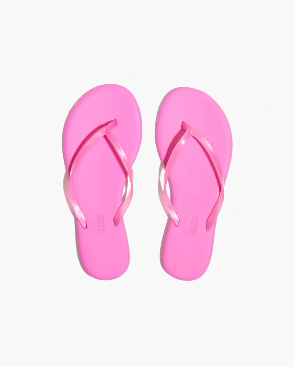 TKEES Aqua Pink Spritz Flip Flops | Lightweight PVC Sandals | TKEES