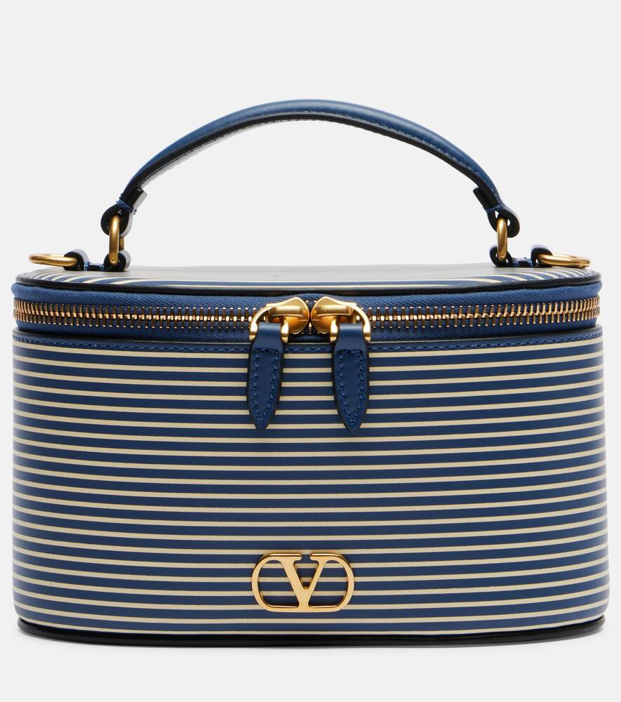 Valentino Garavani VLogo Mini striped leather vanity bag | Mytheresa (US/CA)