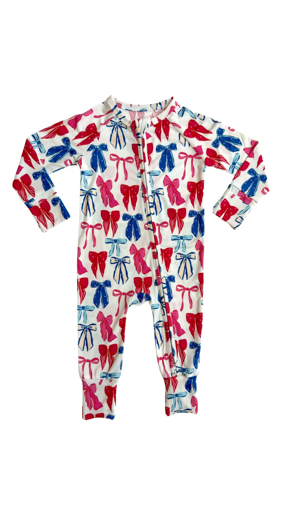 Patriotic Bows Zipper Romper | In My Jammers