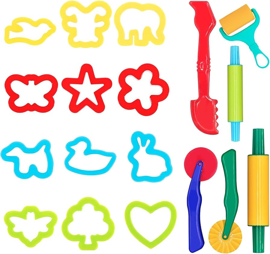 DIMROM Clay and Play Dough Tools Six Piece Set - Ages 3 & Up (18pcs) | Amazon (US)