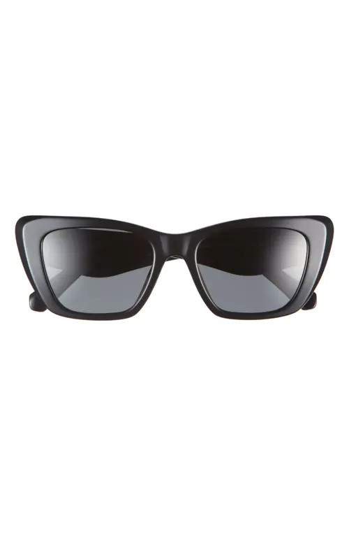 Tory Burch 52mm Cat Eye Sunglasses in Black /Dark Grey at Nordstrom | Nordstrom