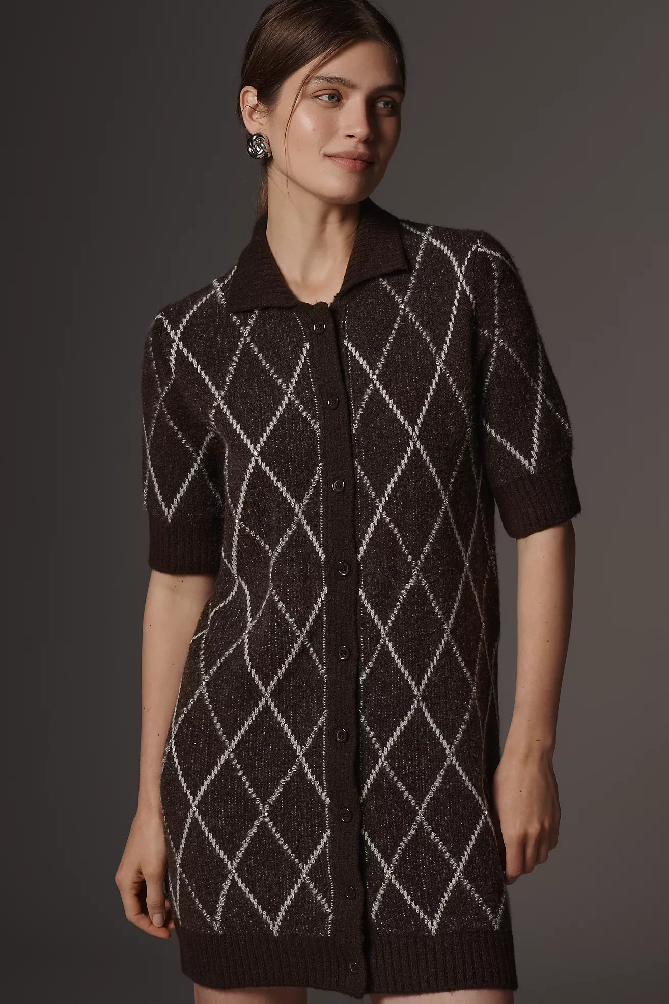 By Anthropologie Short-Sleeve Sweater Shift Dress | Anthropologie (US)