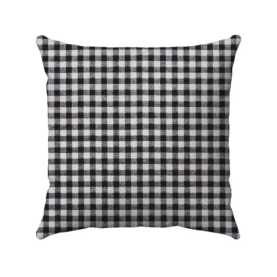 Newton Black Plaid Pillow  Black and White  Premier Prints  - Etsy | Etsy (US)