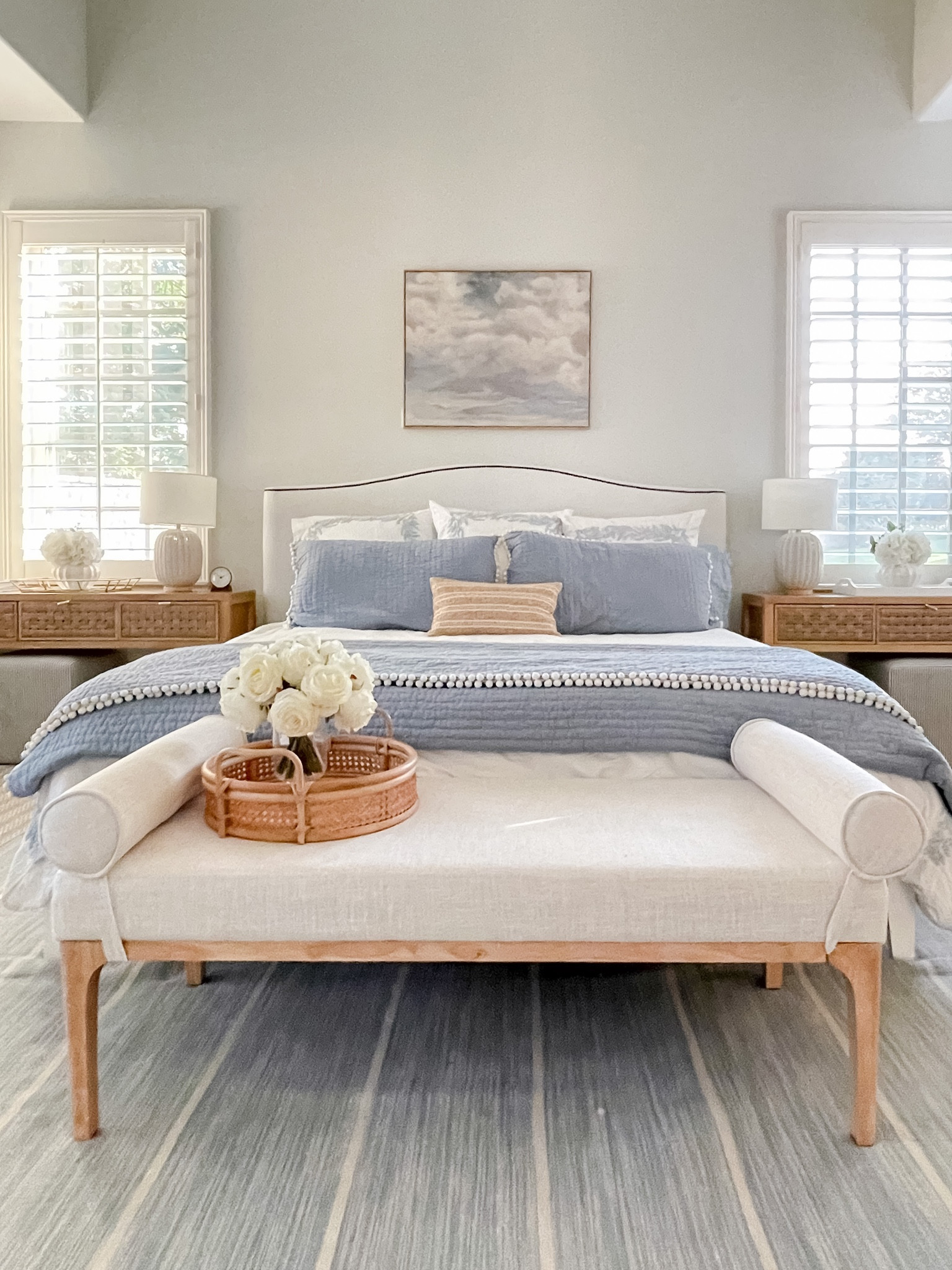 Blue Pom Pom quilted bedding on sale! 20% off. No code needed.

Coastal bedroom!



#LTKhome #LTKSale #LTKFind