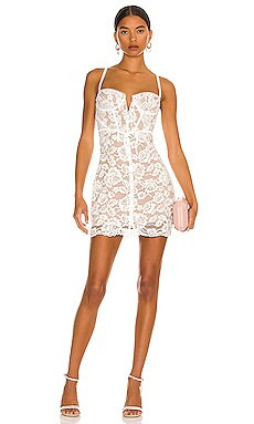 For Love & Lemons Jillian Mini Dress in White from Revolve.com | Revolve Clothing (Global)