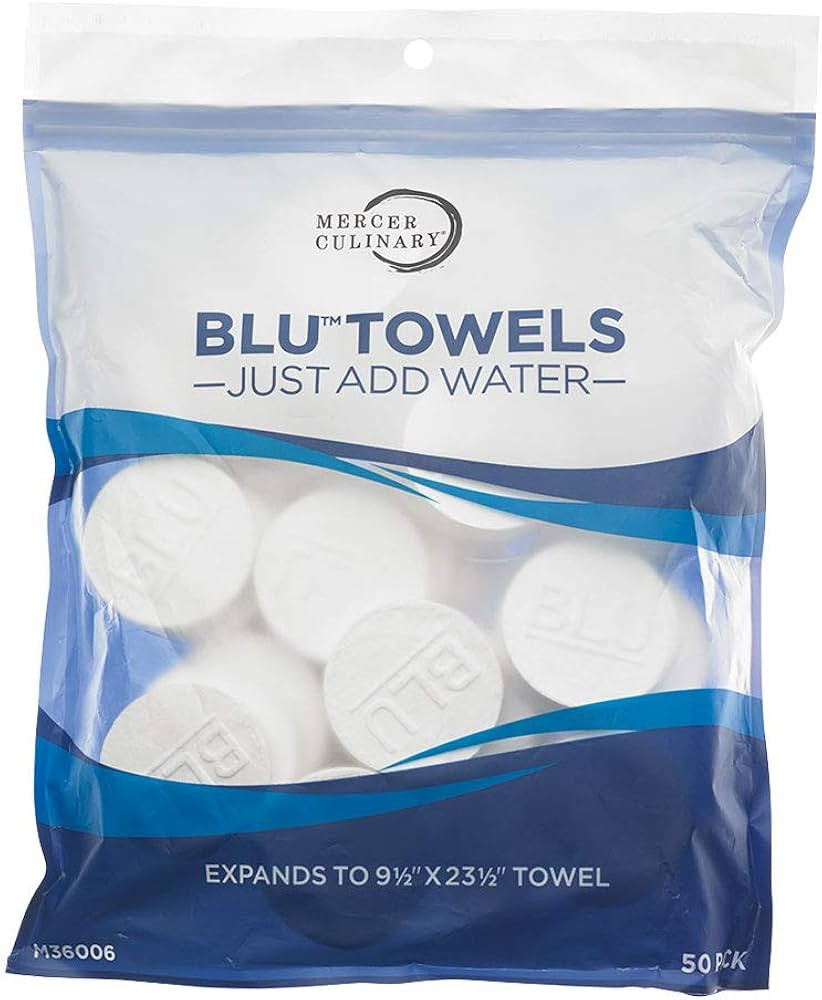 Mercer Culinary M36006 Medium-Duty Compressed Foodservice Towel-50/Pack, 9-1/2" x 23-1/2", 50 Pac... | Amazon (US)