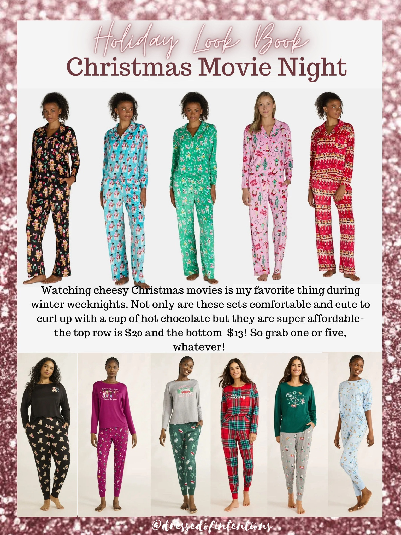 Watching cheesy Christmas movies is my favorite thing during winter weeknights. Not only are these sets comfortable and cute to curl up with a cup of hot chocolate but they are super affordable- the top row is $20 and the bottom  $13! So grab one or five, whatever! 

#LTKSeasonal #LTKPlusSize #LTKHoliday