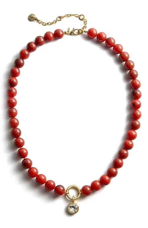 BaubleBar Janette Beaded Pendant Necklace in Red at Nordstrom | Nordstrom