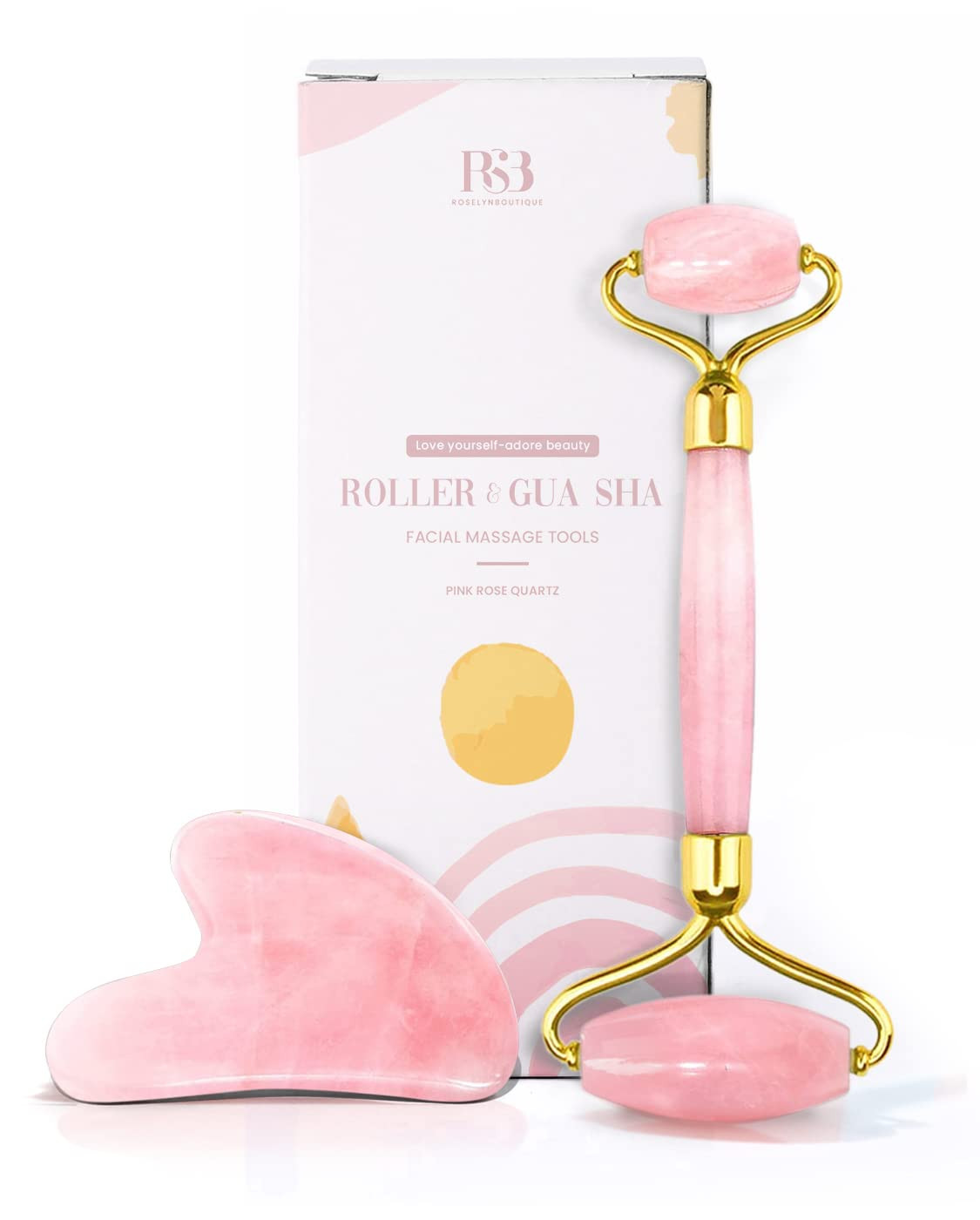 ROSELYNBOUTIQUE Jade Roller Gua Sha Facial Tools Set - Beauty Facial Skin Roller Massager Muscle ... | Amazon (US)