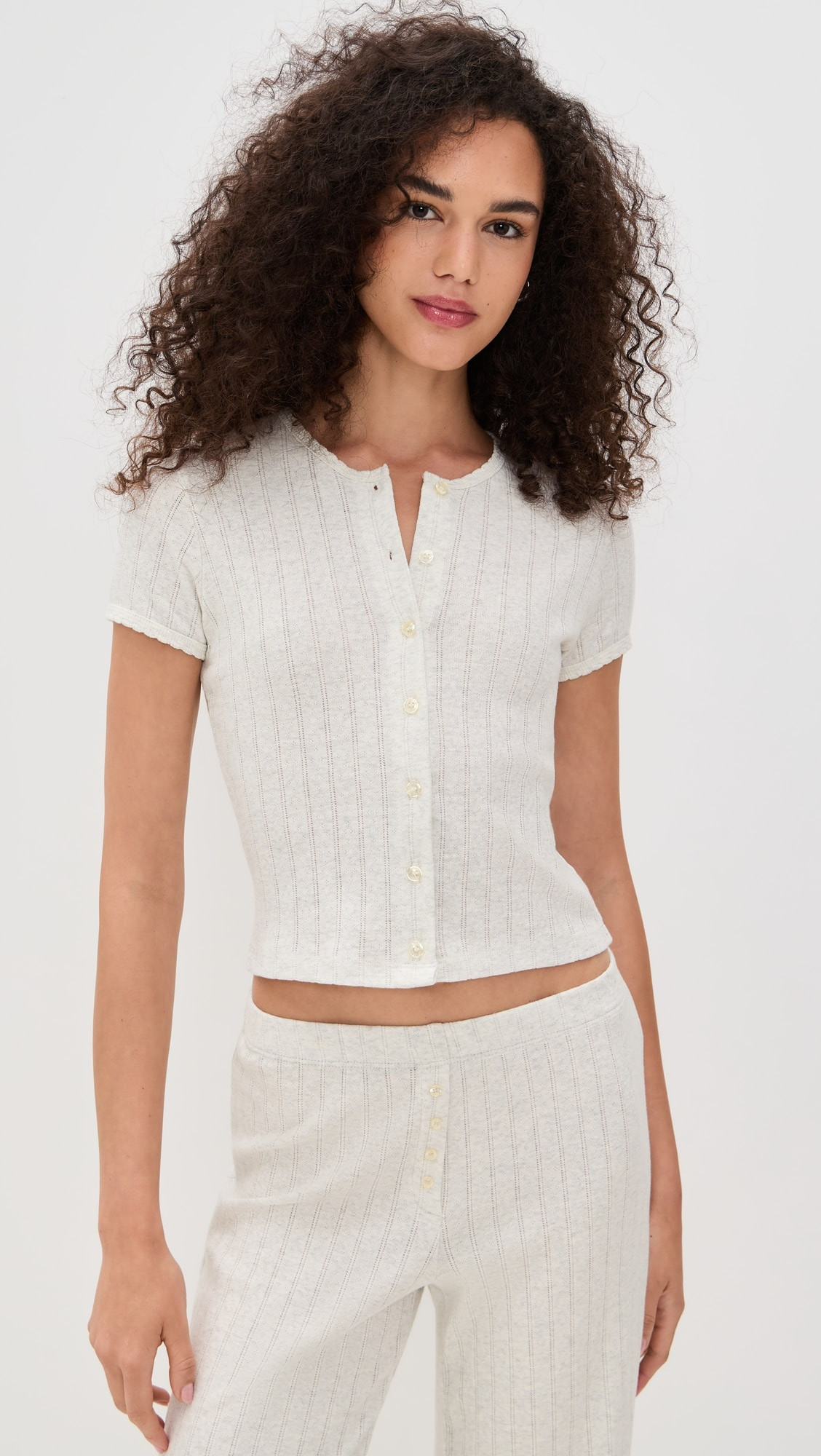 Pointelle Short Sleeve Cardigan | Shopbop