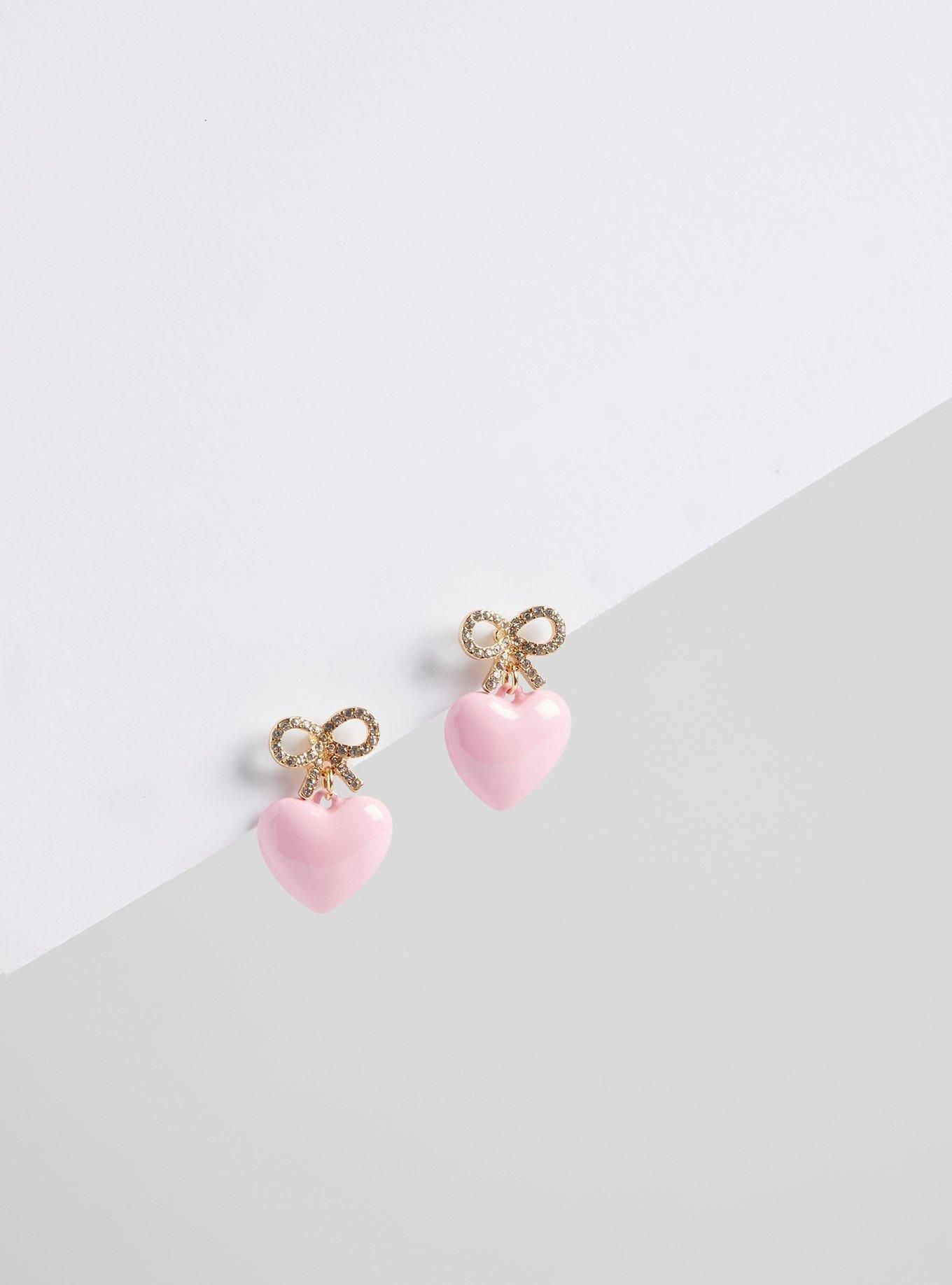 Pave Bow And Heart Earring | Torrid (US & Canada)