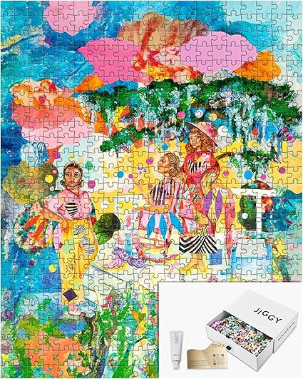 JIGGY - Jigsaw Puzzles for Adults - 500 Piece Decorative Artwork Puzzle + Puzzle Glue Kit - Uniqu... | Amazon (US)