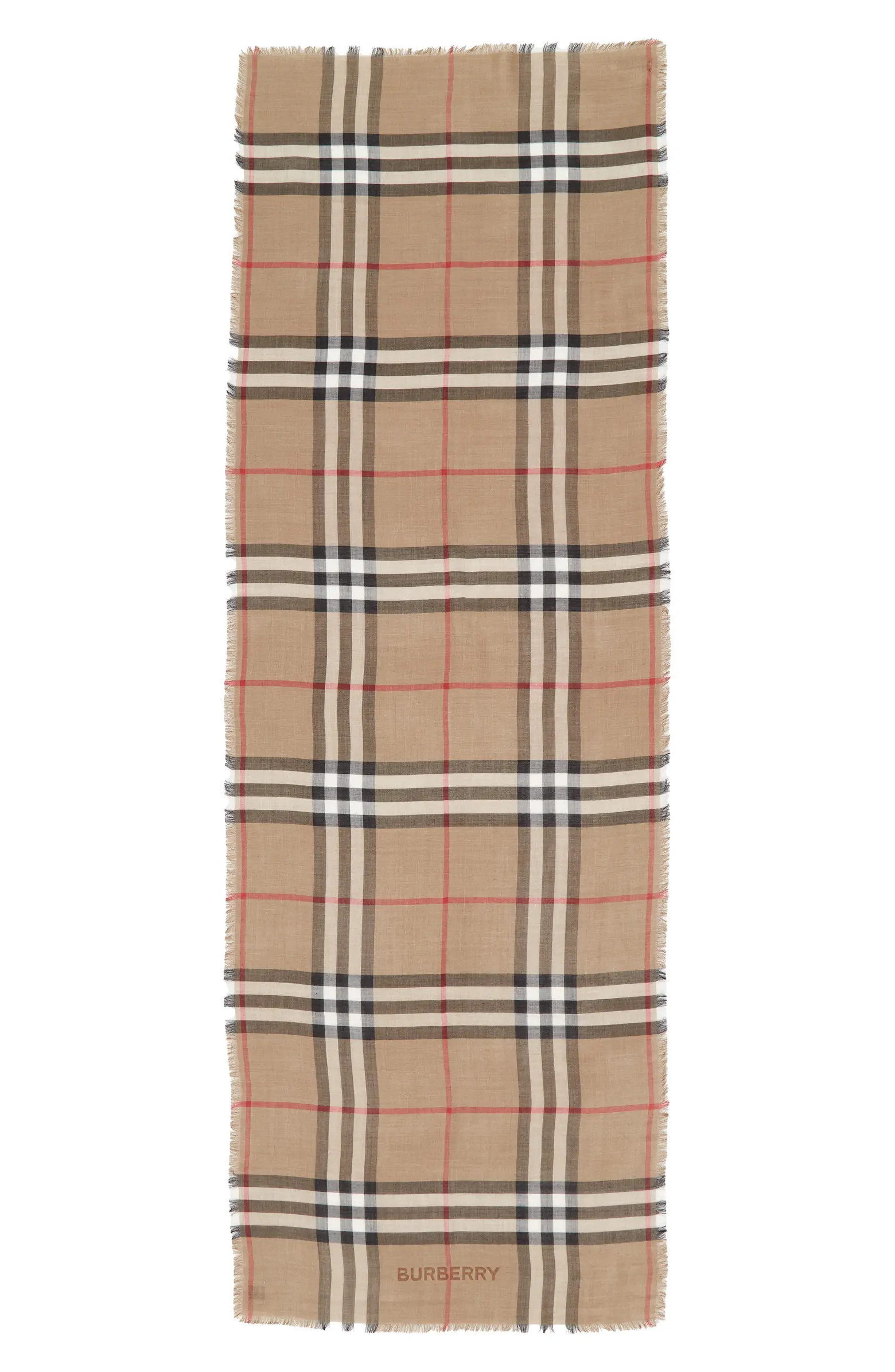 Burberry Giant Check Silk & Wool Gauze Scarf | Nordstrom | Nordstrom