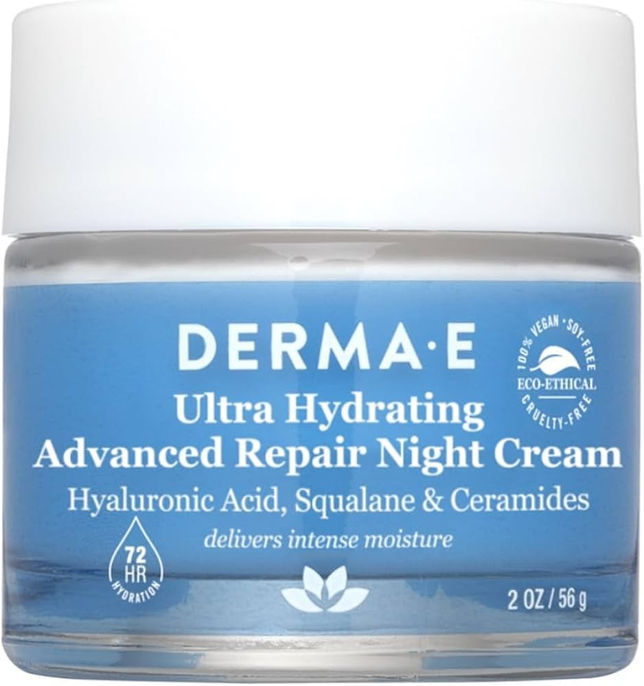 Derma E Ultra Hydrating Night Cream, Advanced Repair Overnight Face Moisturizer with Hyaluronic A... | Amazon (US)