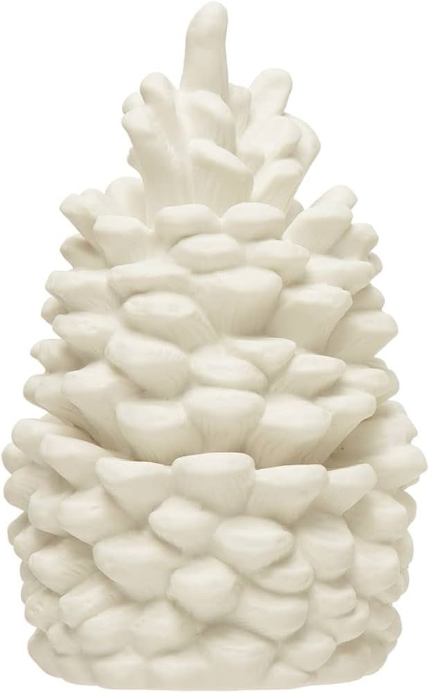 Creative Co-Op Decorative Stoneware Bisque Pinecone, White | Amazon (US)